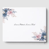 Dusty Blue Blush Pink Floral Botanical Wedding Gastenboek (Achterkant)