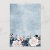 Dusty Blue Blush Pink Floral Botanical Wedding Informatiekaartje (Achterkant)