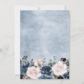 Dusty Blue Blush Pink Floral Botanical Wedding Kaart (Achterkant)