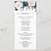 Dusty Blue Blush Pink Floral Botanical Wedding Menu (Voorkant)