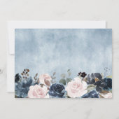Dusty Blue Blush Pink Floral Botanical Wedding Save The Date (Achterkant)