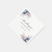 Dusty Blue Blush Pink Floral Botanical Wedding Servet (Hoek)