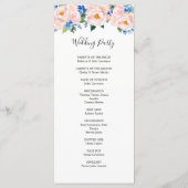 Dusty Blue Blush Pink Floral Eucalyptus Weddenscha Programmakaart (Achterkant)