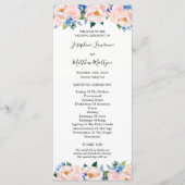 Dusty Blue Blush Pink Floral Eucalyptus Weddenscha Programmakaart (Voorkant)