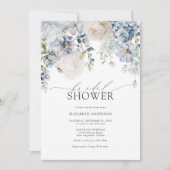 Dusty Blue & Blush Pink Floral Vrijgezellenfeest Kaart (Voorkant)