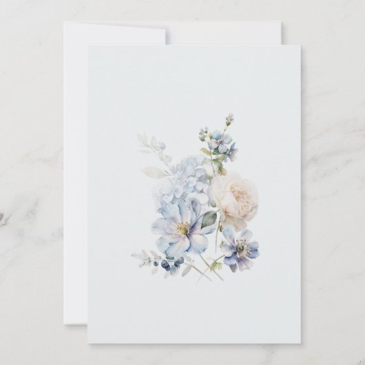 Dusty Blue & Blush Pink Floral Vrijgezellenfeest Kaart (Achterkant)