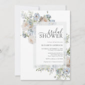 Dusty Blue & Blush Pink Floral Vrijgezellenfeest Kaart (Voorkant)