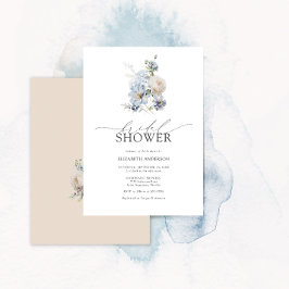 Dusty Blue & Blush Pink Floral Vrijgezellenfeest Kaart