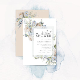 Dusty Blue & Blush Pink Floral Vrijgezellenfeest Kaart
