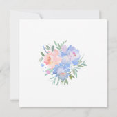 Dusty Blue Blush Pink Floral Vrijgezellenfeest Squ Kaart (Achterkant)