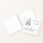 Dusty Blue & Blush Pink Floral Wedding Guest Book Notitieboek (Binnen)