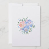 Dusty Blue Blush Pink Floral Wedding Kaart (Achterkant)