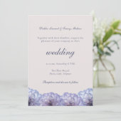 Dusty Blue Blush Pink Floral Wedding Kaart (Staand voorkant)