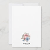 Dusty Blue Blush Pink Geometric Floral Wedding Kaart (Achterkant)