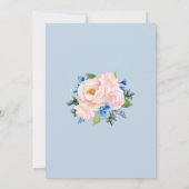 Dusty Blue Blush Pink Geometric Floral Wedding Kaart (Achterkant)
