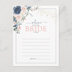Dusty Blue Blush Pink Gold Advice voor de bruid Briefkaart