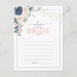 Dusty Blue Blush Pink Gold Advice voor de bruid Briefkaart