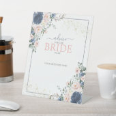Dusty Blue Blush Pink Gold Advice voor de bruid Reclamebord Met Voetstuk (Insitu)