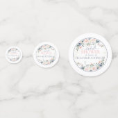 Dusty Blue Blush Pink Gold Floral Vrijgezellenfees Confetti (Voorkanten)