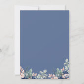 Dusty Blue Blush Roze Bloemen Baby shower Kaart (Achterkant)