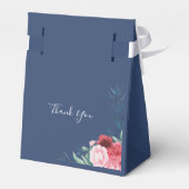 Dusty Blue Blush Roze Bloemen Bruiloft Favor Box Bedankdoosjes (Achterkant)