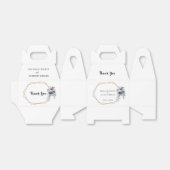 Dusty Blue Blush Roze Bloemen Goud Lijst Bruiloft Bedankdoosjes (Uitgevouwen)