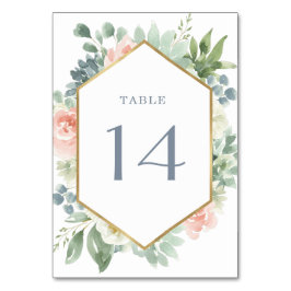 Dusty Blue Blush Succulent Bloementuin Bruiloft Kaart