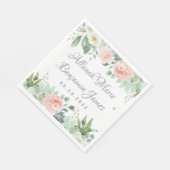 Dusty Blue Blush Succulent Bloementuin Bruiloft Servet (Hoek)