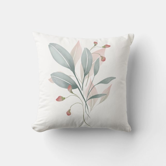 Dusty Blue & Blush Watercolor Accent Pillow Cover  Kussen (Voorkant)