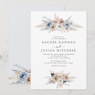 dusty blue bohemen - bruiloft kaart