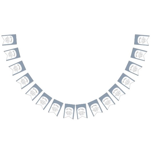 Dusty Blue Bohemian Arch Oh Baby Baby shower Vlaggetjes (Alle)