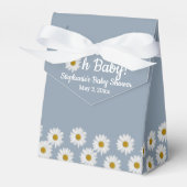 Dusty Blue Bohemian Daisies Oh Baby Baby shower Bedankdoosjes (Voorkant Zijde)