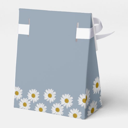 Dusty Blue Bohemian Daisies Oh Baby Baby shower Bedankdoosjes (Achterkant)