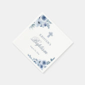 Dusty Blue Bohemian Floral Baptism Christening Servet (Hoek)