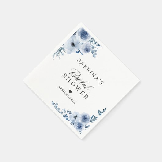 Dusty Blue Bohemian Floral Vrijgezellenfeest Servet (Hoek)