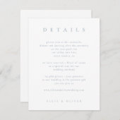 Dusty Blue Boho 1 Details Huwelijk Modern Informatiekaartje (Voorkant / Achterkant)