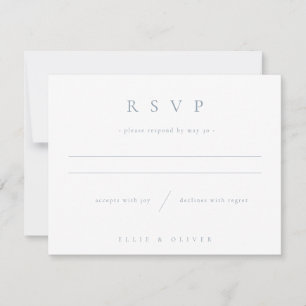 Dusty Blue Boho 1 Huwelijk Modern RSVP Kaartje