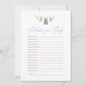 Dusty Blue Boho Baby Clothes Wishes for Baby Kaart (Voorkant)