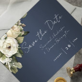 Dusty Blue Boho Bruiloft Save the Date Aankondigingskaart