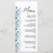 Dusty Blue Boho Chic Wildflowers Elegante bruiloft Menu (Voorkant)