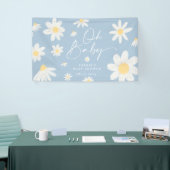 Dusty Blue Boho Daisy Flower Baby shower Banner (Beurs)