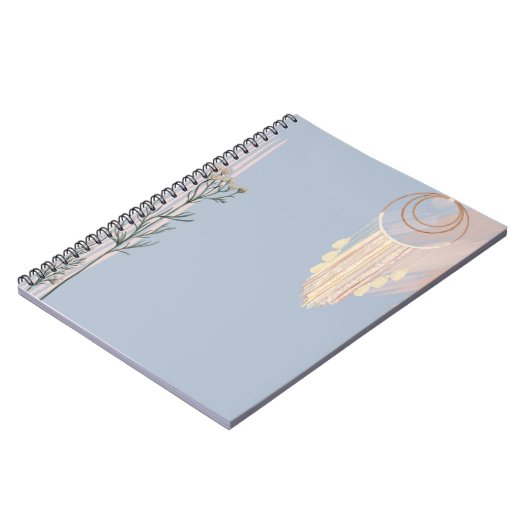 Dusty Blue BOHO Dream Catcher Custom Stationery Notitieboek (Linkerzijde)