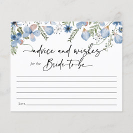 Dusty Blue Boho Floral advies aan de Bride Kaart
