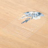 Dusty Blue Boho Floral Arch Wedding Acryl Uitnodigingen (Laagn)