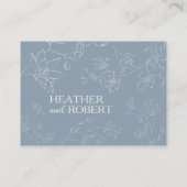 Dusty Blue Boho Floral Botanical Wedding Details Informatiekaartje (Achterkant)