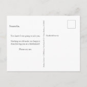 Dusty Blue Boho floral Bridesmaid Voorstel Uitnodiging Briefkaart (Achterkant)