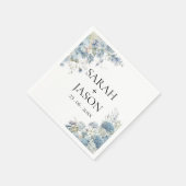 Dusty Blue Boho Floral Elegant Garden bruiloft Servet (Hoek)