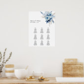 Dusty Blue Boho Floral Event Seine Chart 9 Poster (Keuken)