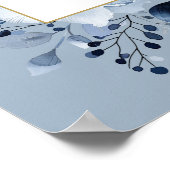 Dusty Blue Boho Floral Heilige Communie Welkomstbo Poster (Hoek)