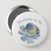 Dusty Blue Boho Floral Mommy om 4" Ronde Button 4,0 Cm (Voorkant /achterkant)